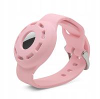 For AirTag Silicone Bracelet Strap Case Pink