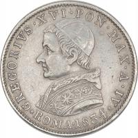 8.hy.PAPIESTWO, G.XVI, 20 BAIOCCHI 1834/ IV rzadka