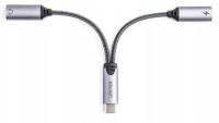 Unitek Adapter USB-C na 2 x port USB-C audio i 18W