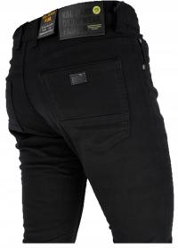 Spodnie Bawełniane Jednolite Gładkie Miękkie Czarne L32 W31