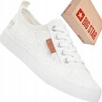 Женские Кроссовки Big Star, Низкие Кружевные Кроссовки W274925, Белые