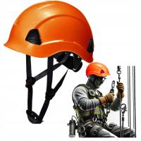 Шлем рабочий шлем для работы на высоте 4 балла-оранжевый без козырька