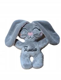 Królik przytulanka z haftowanym imieniem minky prezent na mikołaja święta