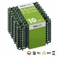 10X дорожно-парковочная газонная решетка 50X50X4 см зеленая георешетка