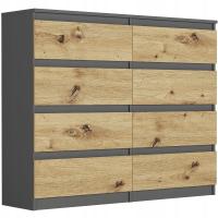 Современный комод 120см шкаф 8 ящиков RU R-120-S8 антрацит MIX ARTISAN