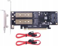 ADAPTER KONTROLER PRZEJŚCIÓWKA 3X DYSK M.2 SATA + NVMe + mSATA PCI-e x16