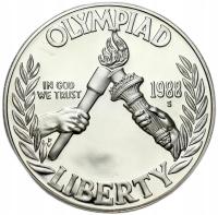 USA. 1 dolar 1988, XXIV Letnie Igrzyska Olimpijskie, Seul 1988 – SREBRO