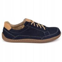 BAREFOOT Damskie minimalistyczne sneakersy skórzane 1282 granatowe