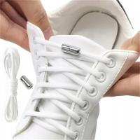 Шнурки эластичные без завязок для обуви белые 100 см