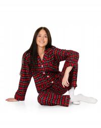 Gruba Ciepła Piżama Flanela Damska Ocieplana Koszula Spodnie Zimę 4976