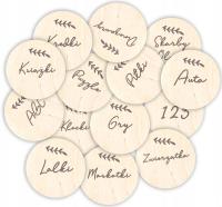 Drewniane plakietki tabliczki na szufladę pudełko Piktogramy 10szt