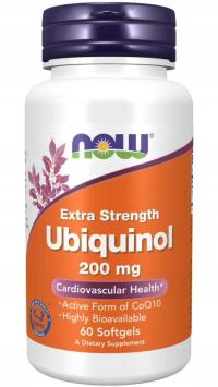 NOW Foods Ubiquinol Ubichinol 200mg Koenzym Q10 CoQ10 Kaneka 60 softgels