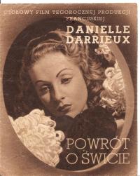 POWRÓT O ŚWICIE -DANIELLE DARRIEUX -film -program kinowy -lata 30-te