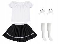 Торжественное платье блузка юбка белый и черный 5el