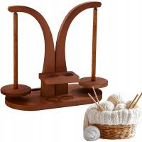 UCHWYT STOJAK NA WŁÓCZKĘ MOTEK DO SZYDEŁKOWANIA ROBIENIA Z DREWNA