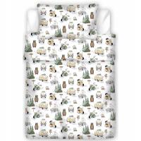 Pościel bawełniana 140x160 50x60 dziecięca zwierzątka 099beż