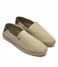 TOMMY HILFIGER ORYGINALNE ESPADRYLE TKANINA WSUWANE BEŻOWE