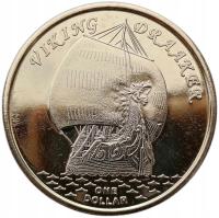 GILBERT ISLANDS KIRIBATI 1 DOLLAR 2019 STATEK ŻAGLOWIEC VIKING DRAAKER UNC