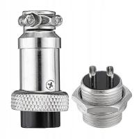 Wtyk z Gniazdem GX16 2-PIN – Zakręcane Złącze Przemysłowe do Połączeń