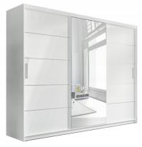 Большой Шкаф-Купе с зеркалом и ящиками Белый