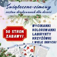 ŚWIĄTECZNO-ZIMOWY ZESTAW DRUKOWANEK 50 STRON EDUKACYJNY PREZENT DLA DZIECKA