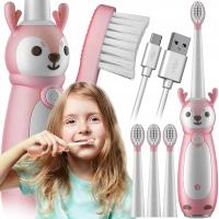 ДЕТСКАЯ ЗВУКОВАЯ ЗУБНАЯ ЩЕТКА ЭЛЕКТРИЧЕСКАЯ 3 РЕЖИМА РОЗОВАЯ 2-9 ЛЕТ