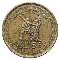 ШРИ-ЛАНКА 5 РУПИЙ 1996 ЮБИЛЕЙНЫЙ-КРИКЕТ СПОРТ