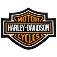 Harley-Davidson haftowana naszywka Orange Bar & Shield średnia