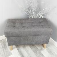 PUFA OTWIERANA 60 cm SCHOWEK ŁAWKA SKRZYNIA POJEMNIK KUFER SZARA CIEMNA