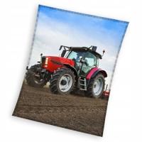 Traktor Red coral fleece koc polarowy 130x160cm