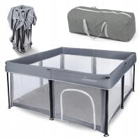 PRIMABOBO Kojec dla dziecka TINA Składany turystyczny Duży 126x126cm Szary