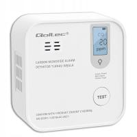 Czujnik czadu Qoltec detektor CO LCD alarm 85dB LED 85dB LED Certyfikowany