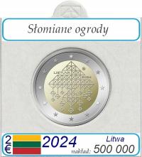 2 euro Litwa Słomiane Ogrody 2024 + holder