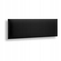 Panel Ścienny Tapicerowany Prostokąt Ekoskóra - Czarny 80x20 cm
