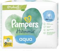 Chusteczki nawilżane Pampers Harmonie Aqua pure (6 x 48szt=288 szt.Box)