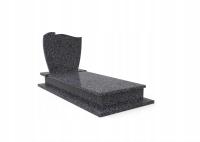 Nagrobek Granitowy Premium Pomnik Porządny Piękny Grafitowy Ciemny Granit