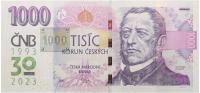 CZECHY 1000 Korun 2023 P-31 OKOLICZNOŚCIOWY 2008 - 2023 UNC