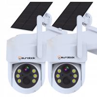 2× Solarna kamera WiFi 4Mpx smart zewnętrzna obrotowa IP bezprzewodowa alarm