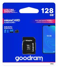 GoodRam карта памяти microSD 128GB CL10 UHS-I адаптер