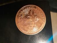 Биткойн коллекционная монета BTC-платина