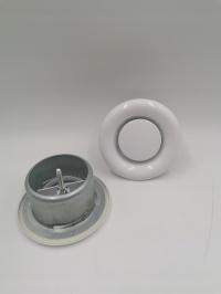 Anemostat zawór wywiewny fi 80 biały z ramką montażową