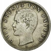 Монета, немецкие земли, Бавария, Отто, 2 Марка, 1