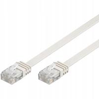 Kabel LAN 15m RJ45 cat. 6 Sieciowy Płaski Slim Patchcord Internetowy Biały