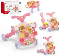 PCHACZ CHODZIK INTERAKTYWNY STOLIK EDUKACYJNY HULAJNOGA JEŹDZIK 5w1 RÓŻ