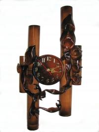 Кожаные и бамбуковые настенные часы