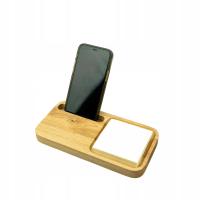 Podstawka Na Telefon Uchwyt Stojak Pod Tablet Na Biurko Drewniany 10 x 15cm