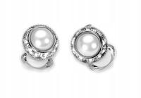 Серебряные Маленькие Жемчужные Зажимы С Цирконием Королевский Белый С Жемчугом Kiara Элегантный