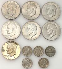 USA. 5 centów i 6 dolar RÓŻNE DATY – 12 szt