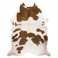 Ковер из искусственной коровьей кожи, коричнево-белая кожа 100x150 см