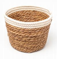 Osłonka doniczki pleciona koszyk na kwiaty zioła 19,5 x 15,5 cm